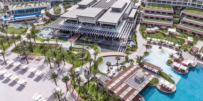 Aerial view of the resort grounds