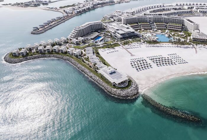 Resort and beach from above
